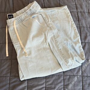 GAP Mid Rise UltraSoft Denim Stripe Easy Horseshoe Jeans